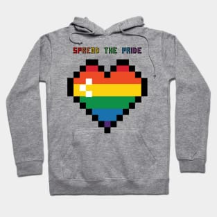 LGBTQ+ Spread The Pride - Rainbow Pixel Heart Hoodie